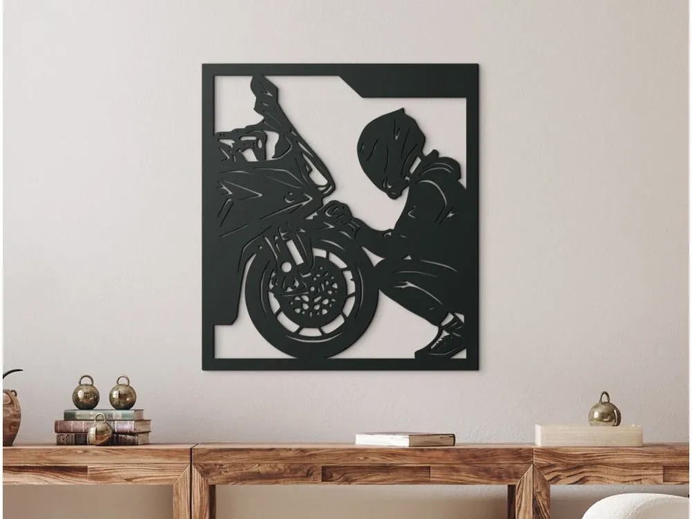 Billig Holzbild MOTORRADFAHRER UND SEINE LEIDENSCHAFT