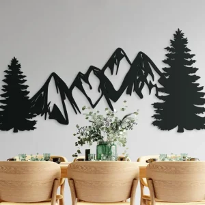 Günstig Modernes Holzbild BERGE UND WALD