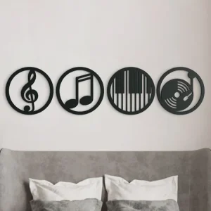 Highlight 4-teiliges Holzbild MUSIK