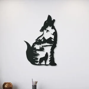 Holzsticker HEULENDER WOLF Angebot