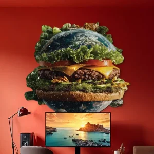 Abverkauf Wandbild Die Erde als Fastfood