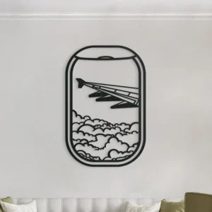 Finale Aktion Holzbild für die Wand FLUGZEUGFENSTER