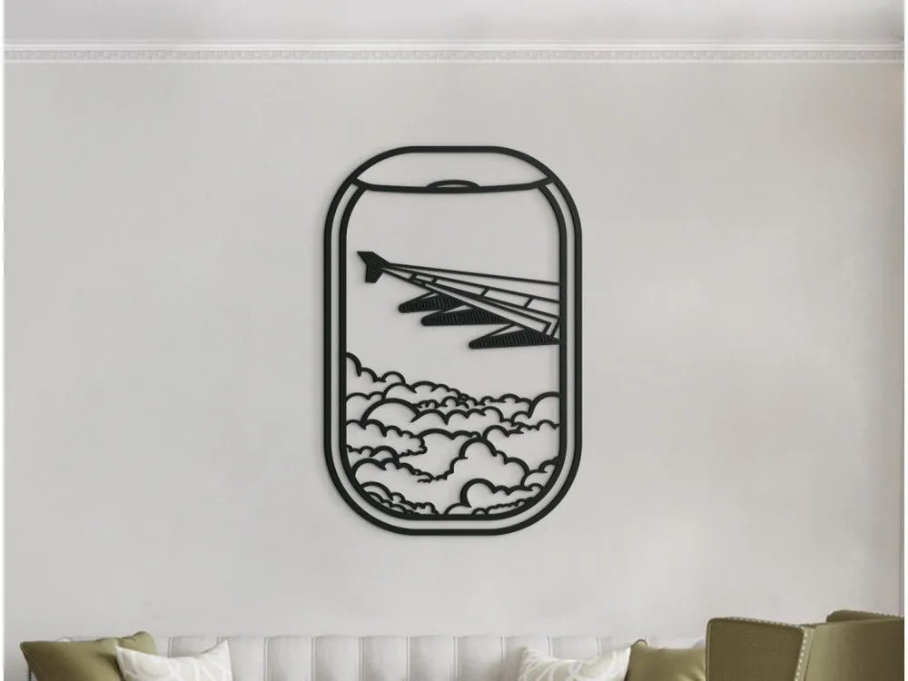 Finale Aktion Holzbild für die Wand FLUGZEUGFENSTER