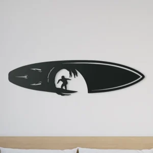 Holzbild SURFER IN DEN WELLEN Gratis Versand