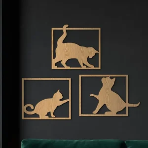 Nur Heute Dreiteiliges Bild Drei Katzen
