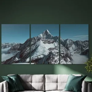 Rabatt Dreiteiliges Bild Mutter des Himalaya