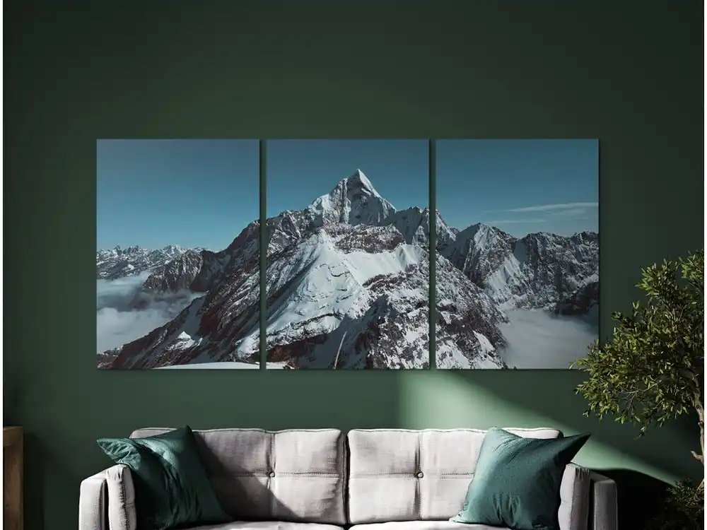 Rabatt Dreiteiliges Bild Mutter des Himalaya