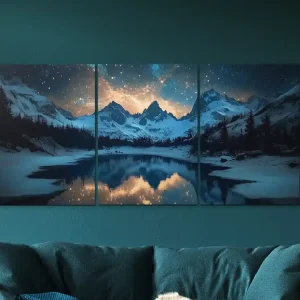 Dreiteiliges Bild Verschneite Berge Bestpreis
