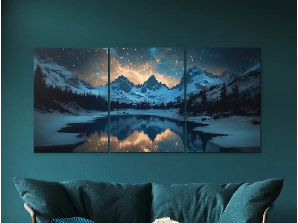Dreiteiliges Bild Verschneite Berge Bestpreis