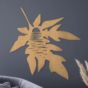 Holzdekoration SONNENUNTERGANG IN EINEM BLATT Geprüft