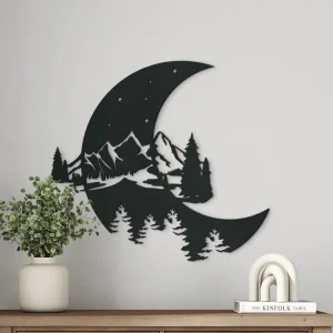 Neuheit Holzsticker BERGE IM MOND