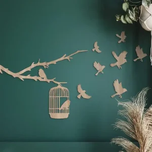 Holzsticker für die Wand VÖGEL IN FREIHEIT Mega-Angebot