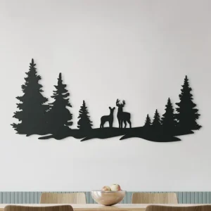 Holzsticker HIRSCHE IM WALD Abverkauf
