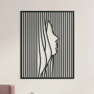 Sonderangebot Minimalistisches Holzbild GESICHT EINER FRAU