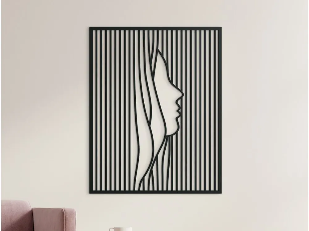 Sonderangebot Minimalistisches Holzbild GESICHT EINER FRAU
