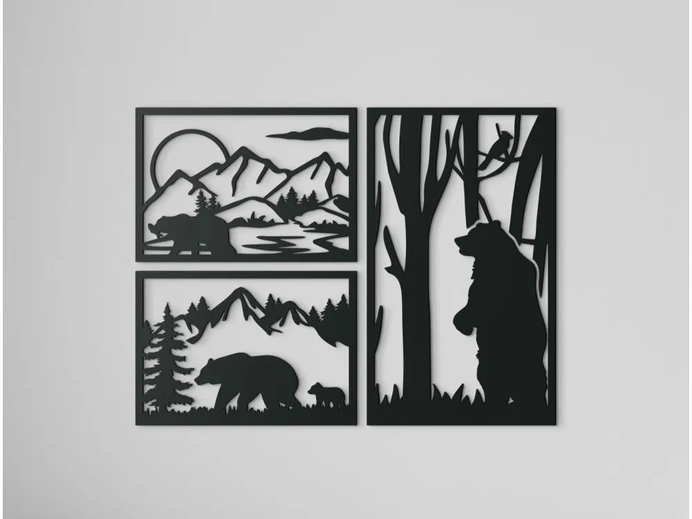 Jetzt Bestellen 3-teiliges Bild BÄREN-TRIPTYCHON