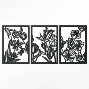 Super-Preis 3-teiliges Bild Blumen im Erblühen