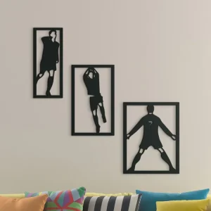 Top-Seller 3-teiliges Holzbild FUSSBALLSPIELER