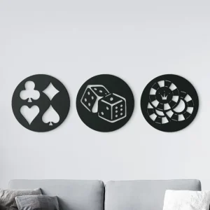 3-teiliges Wandbild POKER Bestpreis