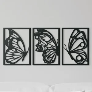 Markenprodukt 3-teiliges Wandbild SCHMETTERLINGE