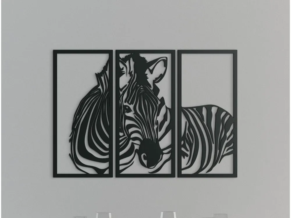 Schnäppchen 3-teiliges Wandbild ZEBRA