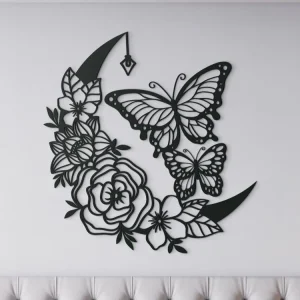 Preisreduziert 3D-Sticker BLUMENORNAMENT MIT SCHMETTERLINGEN