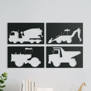3D-Wandbild für Kinder BAUFAHRZEUGE Must-Have