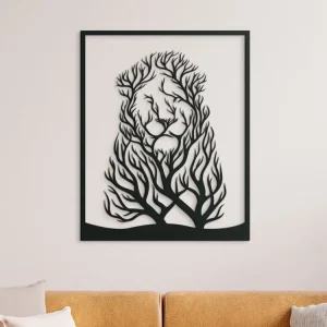 Gratis Versand 3D-Wandbild LÖWE UND BÄUME
