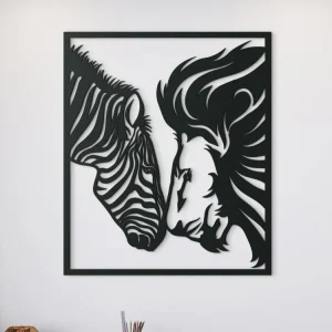 3D-Wandbild LÖWE UND ZEBRA Beliebt