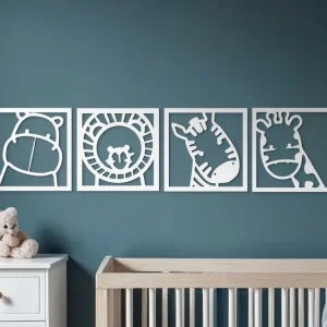 Billig 4-teiliger Sticker fürs Kinderzimmer MADAGASKAR