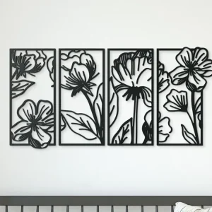 Schneller Versand 4-teiliges Wandbild BLUMEN