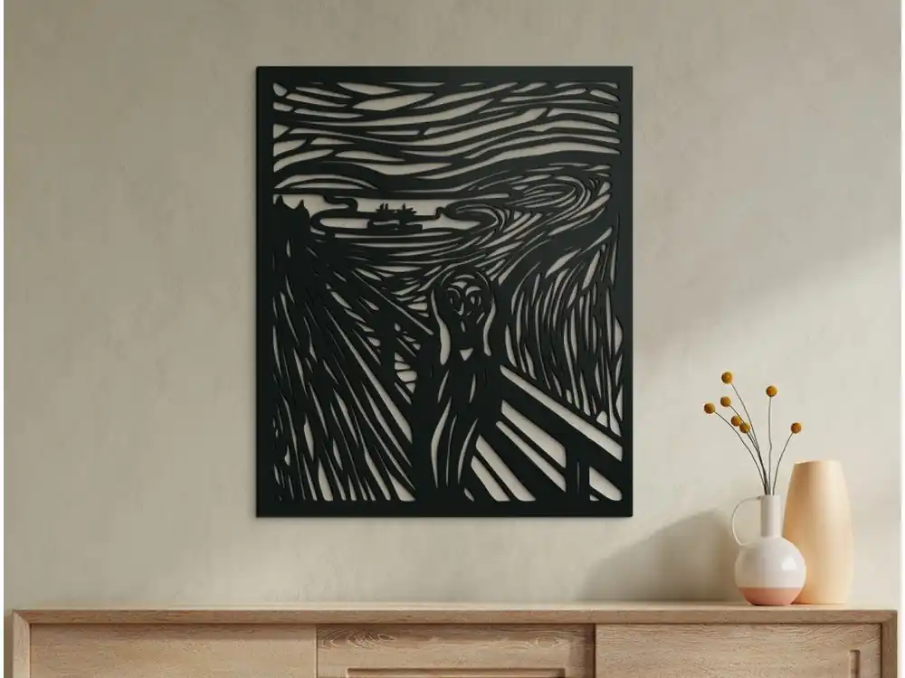 Sale Abstraktes Holzbild SCHREI