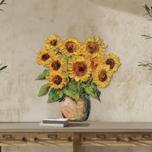 Schneller Versand Bild Gemalte Sonnenblumen in Vase