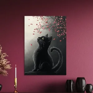 Bild Katze unter rotem Busch Zertifiziert
