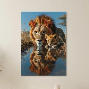 Bild Löwe im Spiegelbild Preisknaller