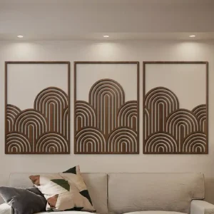 Schnäppchen Dreiteiliges Bild Art Deco Wellen