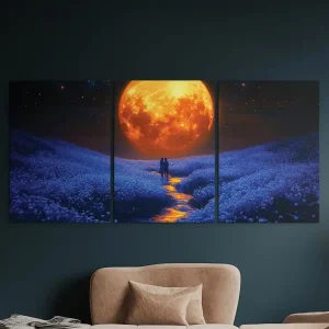 Begrenztes Angebot Dreiteiliges Bild Unter dem Mondhimmel