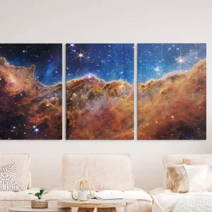 Dreiteiliges Gemälde Kosmische Klippen Preis Gesenkt