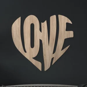 Holzaufschrift LOVE im Herzen Preiswert