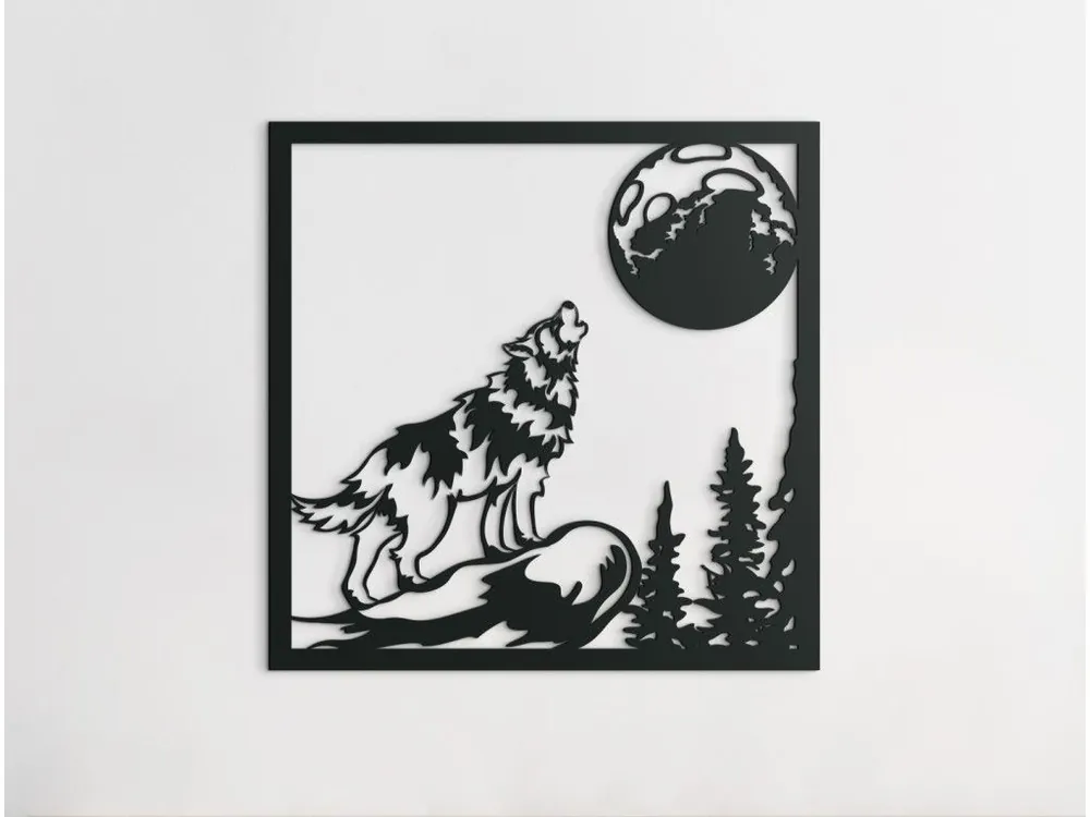 Holzbild ANFÜHRER DES WOLFSRUDELS Finale Aktion
