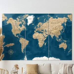Sichere Zahlung Farbige Weltkarte – blau / beige