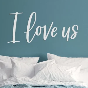 Top-Seller Holzaufschrift I love us