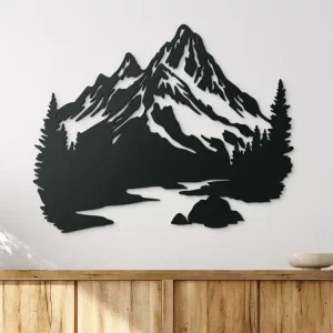 Bestpreis Holzbild für die Wand BERG UND FLUSS