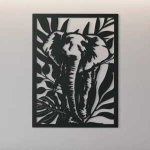 Holzbild für die Wand ELEFANT IM GRÜNEN Heißes Angebot