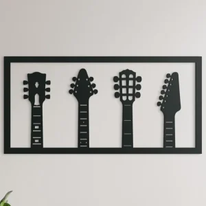 Echt Holzbild für die Wand GITARREN