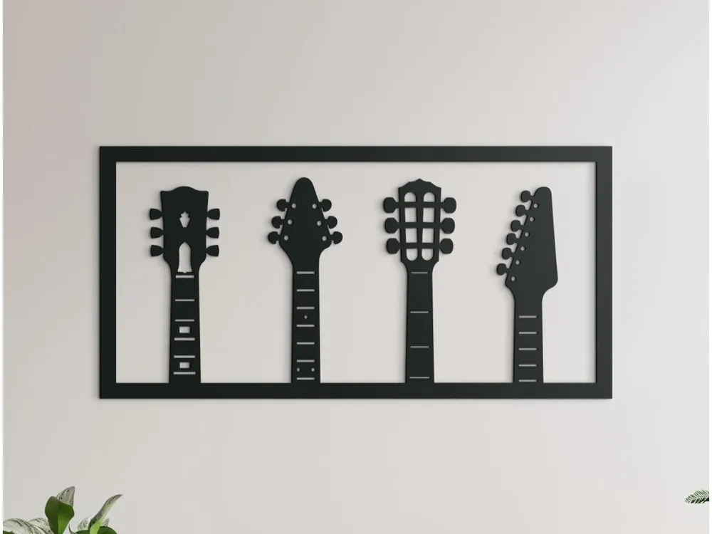 Echt Holzbild für die Wand GITARREN