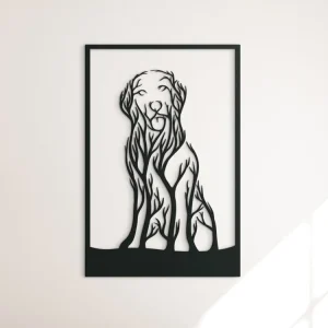 Holzbild für die Wand HUND UND BÄUME Sonderaktion