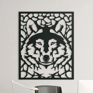 Holzbild MAJESTÄTISCHER WOLF Mega-Angebot