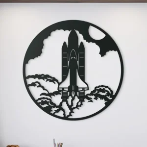 Holzbild für die Wand Rakete Schneller Versand