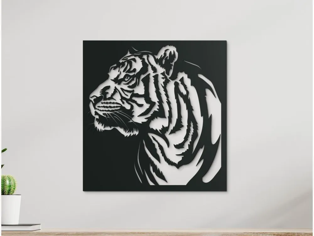 Abverkauf Holzbild für die Wand TIGERPROFIL